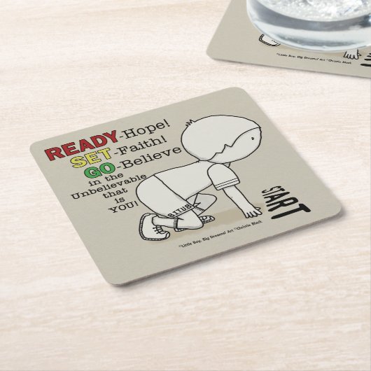 用意セット行け信じ! スクエアペーパーコースター (アングル)