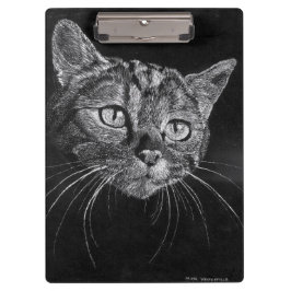 用箋挟猫の顔(ボーダレスな) クリップボード