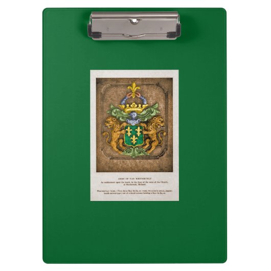 用箋挟: Westerfield家族の紋章付き外衣 クリップボード (正面)