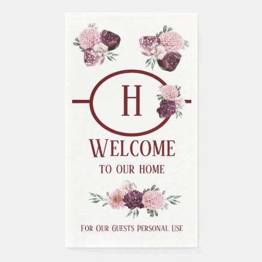 用紙ナプキン数量50紙ハンドタオル牡丹 (正面)