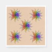 用紙ナプキン – 羽毛カラーホイール スタンダードランチョンナプキン (正面)