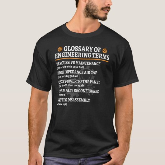 用語集エンジニアリング用語エンジニアリングコンピュータ Tシャツ (正面)
