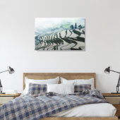 田んぼの上の朝霧 キャンバスプリント (インサイチュ (寝室))