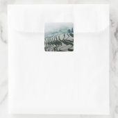 田んぼの上の朝霧 スクエアシール (バッグ)