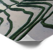 田んぼの上の朝霧 ポスター (角)