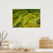 田んぼを見下ろす ポスター (キッチン)