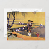 田んぼ北斎日本のファインアート ポストカード (正面/裏面)