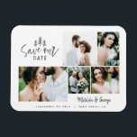 田モダンミニマル数々の舎結婚写真 マグネット<br><div class="desc">デモダンートミニマルカードを残して、田舎の写真式の結婚式を挙げた。手でエレガント描いモダンた文字と木。バッカーの色はカスタマイズできる。</div>
