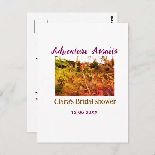 田園の冒険が待っている - 結婚前のお祝いの名前を入力 ポストカード (正面/裏面)