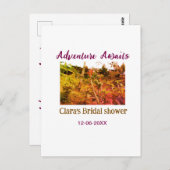 田園の冒険が待っている - 結婚前のお祝いの名前を追加 ポストカード (正面/裏面)