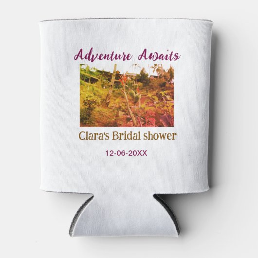 田園の冒険が待っている - 結婚前のお祝いの名前を追加 缶クーラー (正面)