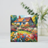 田園の庭の花のグリーティングカード カード (スタンド正面)