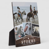 田園の愛馬　４枚の写真コラージュ　＆　名前　メモリアル フォトプラーク (側面)