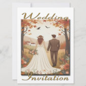 田園の秋の結婚式招待状 - カップル 招待状 (正面)