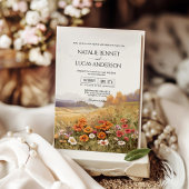 田園の野生の花をイメージした結婚式 招待状