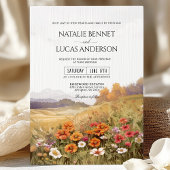 田園の野生の花をイメージした結婚式 招待状