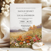 田園の野生の花をイメージした結婚式 招待状