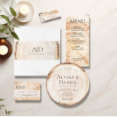 田園ウェディング　木目詳細QRコードテンプレート エンクロージャーカード