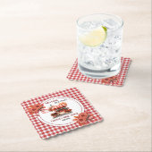 田園ピクニック ギンガム ブライズシャワー ペーパーコースター (インサイチュ)