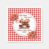 田園ピクニック ギンガム ブライダルシャワー スタンダードカクテルナプキン (正面)