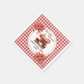 田園ピクニック ギンガム ブライダルシャワー スタンダードカクテルナプキン (角)