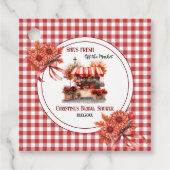 田園ピクニック ギンガム ブライダルシャワー フェイバータグ (正面)