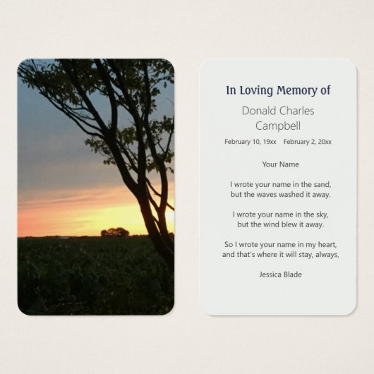 田園地帯の夕日 (正面&裏面)