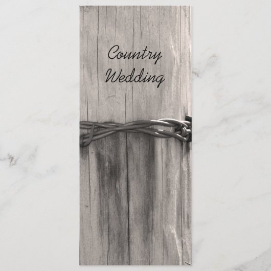 田園塀のポストの国牧場結婚式プログラム プログラム (正面)