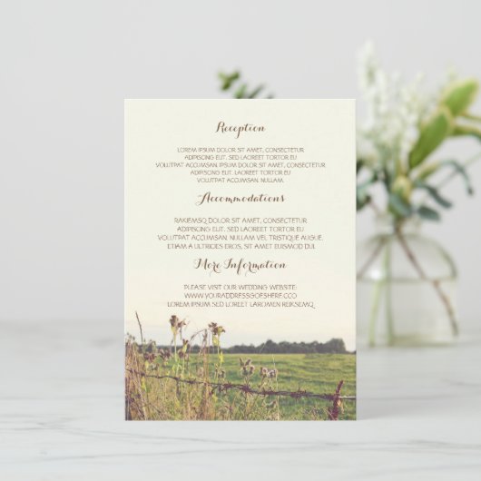 田園塀の結婚式の詳細 エンクロージャーカード (スタンド正面)