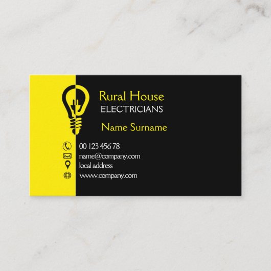 田園家の電気技師 名刺 (正面)