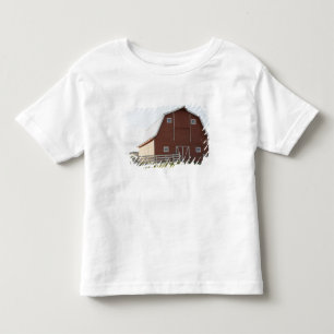 田園景色の納屋 トドラーTシャツ