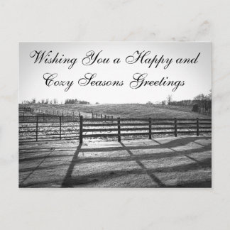 田園景色の郵便はがき-冬の道 シーズンポストカード