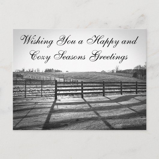 田園景色の郵便はがき-冬の道 シーズンポストカード (正面)