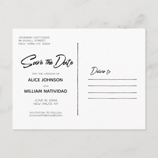 田園湖畔のウェディング | 保存の日ポストカード 案内ポストカード (裏面)