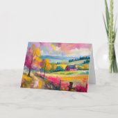 田園秋の風景モダン抽象芸術 カード (正面)