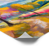 田園秋の風景モダン抽象芸術 ポスター (角)