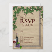 田園調のブドウ園での結婚式の出欠確認 招待状 (正面)