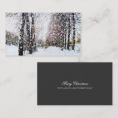 田園道の木の雪の景色の写真カード 名刺 (正面/裏面)