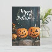 田園風のカボチャ ハロウィン グリーティングカード 招待状 (スタンド正面)