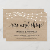 田園風のストリングライト 結婚式後招待状 招待状 (正面/裏面)