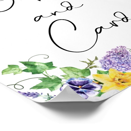 田園風のデフォデイルと野生の花のギフトとカードのサイン ポスター (角)