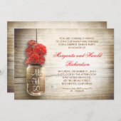 田園風のメイソンジャーを使った結婚記念日招待状 招待状 (正面/裏面)