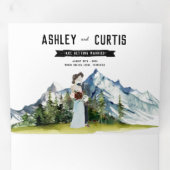 田園風の山のウェディング　トリーフォールド　招待状 三つ折り招待状 (内部最初)