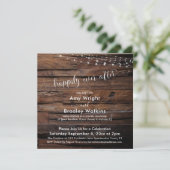 田園風の木製ライトストリング 永遠の幸せ 招待状 (スタンド正面)