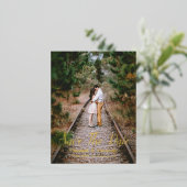 田園風の森の結婚式延期のお知らせ 箔招待状ポストカード (立ち正面)