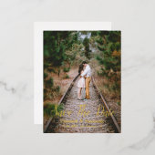 田園風の森の結婚式延期のお知らせ 箔招待状ポストカード (正面/裏面)