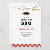 田園風の裏庭BBQ卒業パーティー 招待状 (正面/裏面)