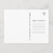 田園風の青い花のウェディング・セーブ・ザ・デート・ポストカード 案内ポストカード (裏面)