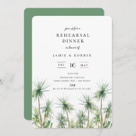 田園風アイランドパームツリー結婚式リハーサルディナー 招待状