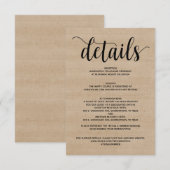 田園風ウェディングの詳細 付属カード エンクロージャーカード (正面/裏面)